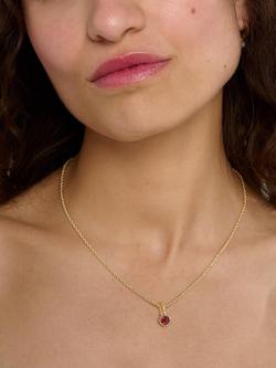 Tutti Birthstone Necklace, Gold - view 2, Garnet/January