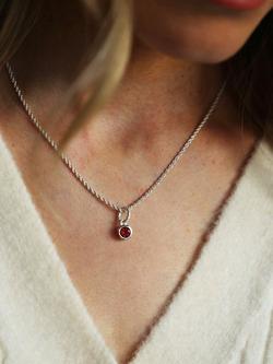 Tutti Birthstone Necklace, Silver - view 2, Garnet/January