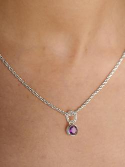 Tutti Birthstone Necklace, Silver - view 2, Amethyst/February