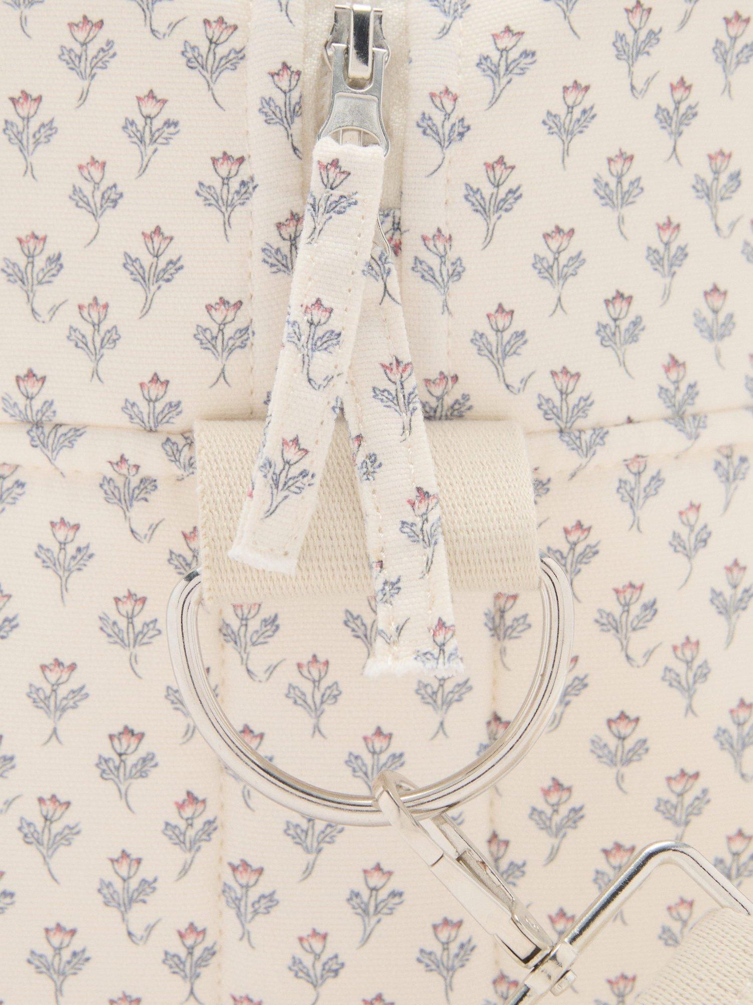Product image 3 of 5, which shows Mango India Floral Print Maternity Bag, Natural White