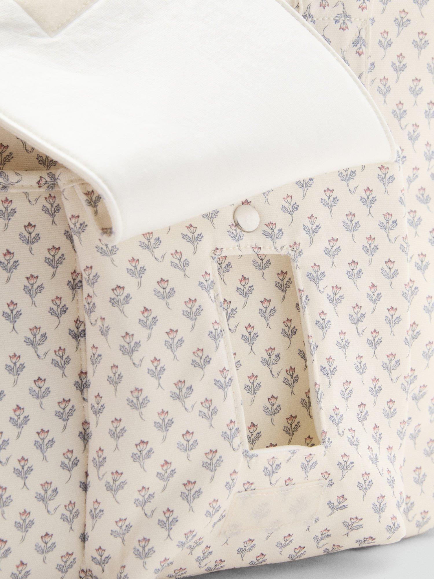 Product image 4 of 5, which shows Mango India Floral Print Maternity Bag, Natural White