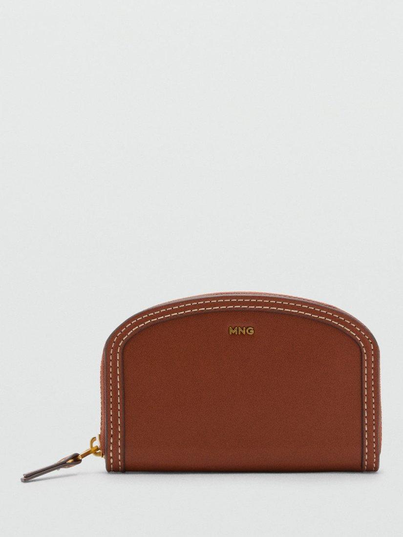 Product image 1 of 4, which shows Mango Maraiscu Faux Leather Wallet, Medium Brown