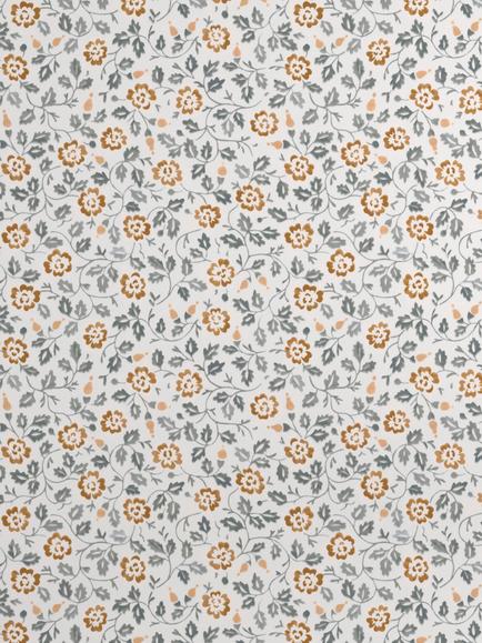 John Lewis Marlow Trail Wallpaper, Avocado/Ochre, Auburn/ Bluestone