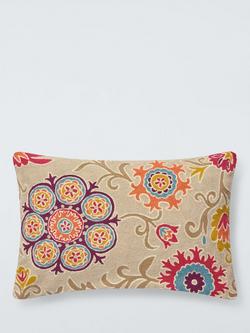 John Lewis Crewel Suzani Cushion, Beige/Multi