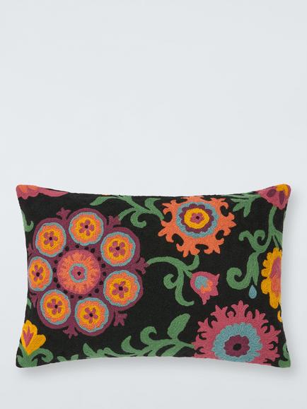John Lewis Crewel Suzani Cushion, Black