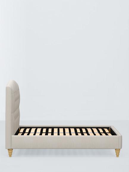 John Lewis Rue Upholstered Bed Frame, King Size - view 2, Cotton Effect Beige