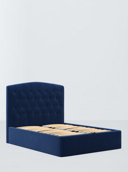 John Lewis Rue Ottoman Storage Upholstered Bed Frame, Double, Deep Velvet Royal