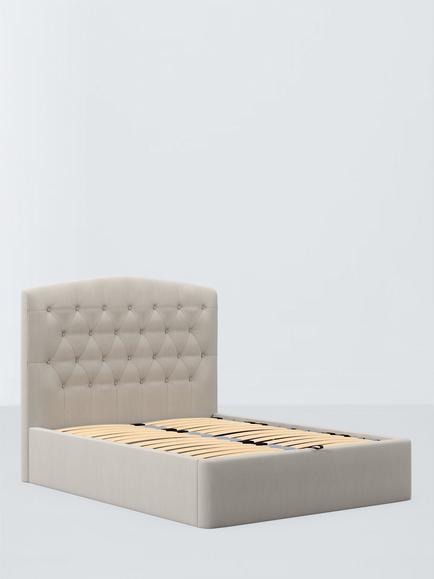 John Lewis Rue Ottoman Storage Upholstered Bed Frame, King Size, Cotton Effect Beige