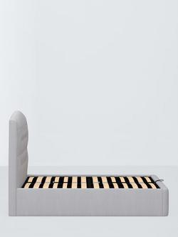 John Lewis Rue Ottoman Storage Upholstered Bed Frame, King Size - view 2, Cotton Effect Grey