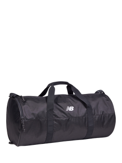 New Balance Essentials Large Barrel Duffel Bag, Black, Black