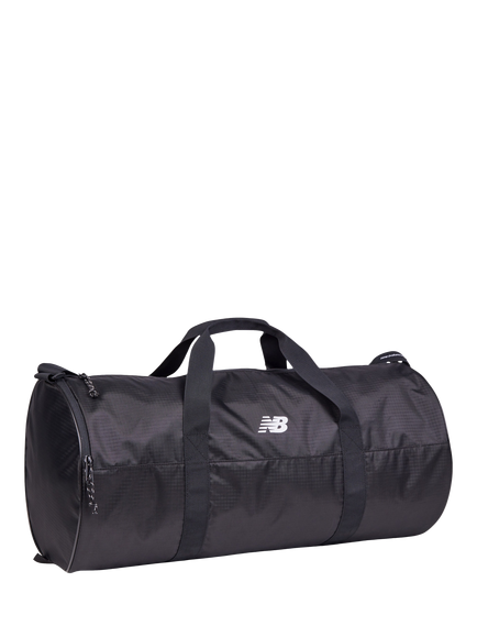 New Balance Essentials Large Barrel Duffel Bag, Black, Black