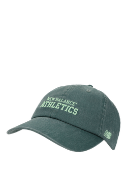New Balance Cotton 6 Panel Athletics Cap, Dark Juniper