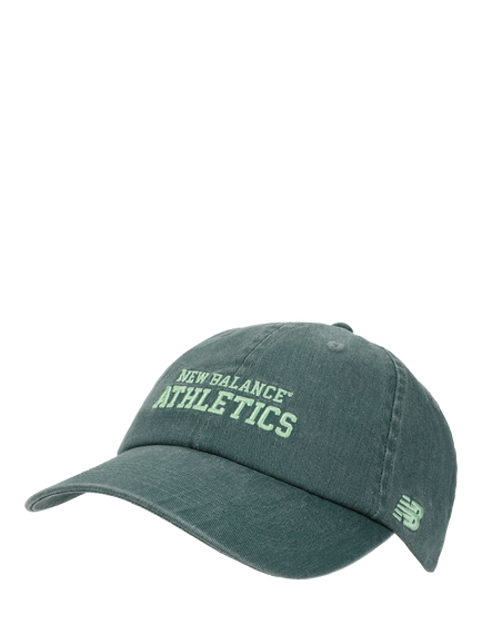 New Balance Cotton 6 Panel Athletics Cap, Dark Juniper
