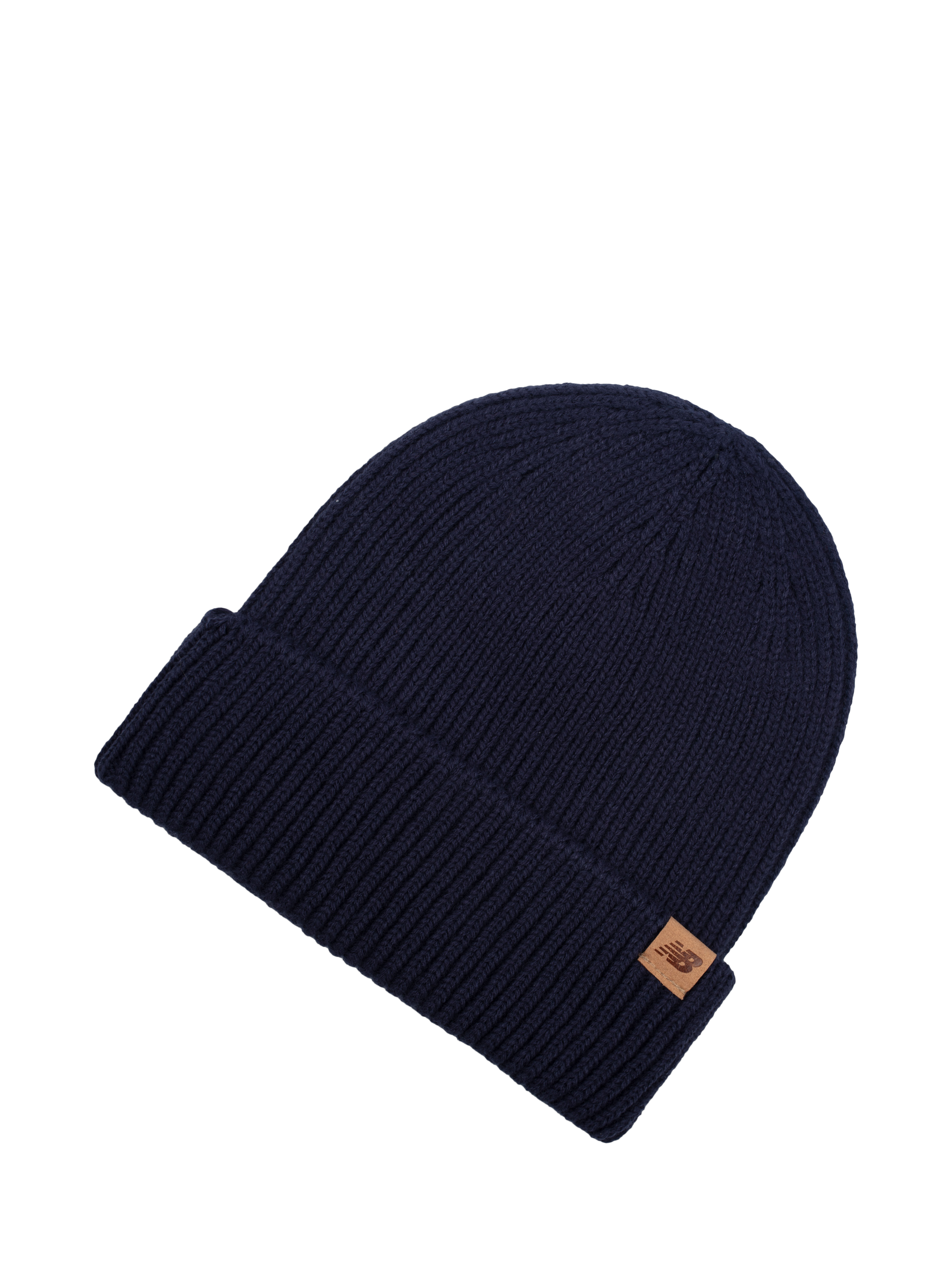 Product image 1 of 3, which shows New Balance Logo Winter Beanie Hat, Nb Navy