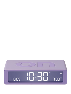Lexon Flip Classic LCD Digital Alarm Clock, Lilac