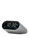 Lexon Ray LCD Digital Alarm Clock, Silver/Raw Aluminium