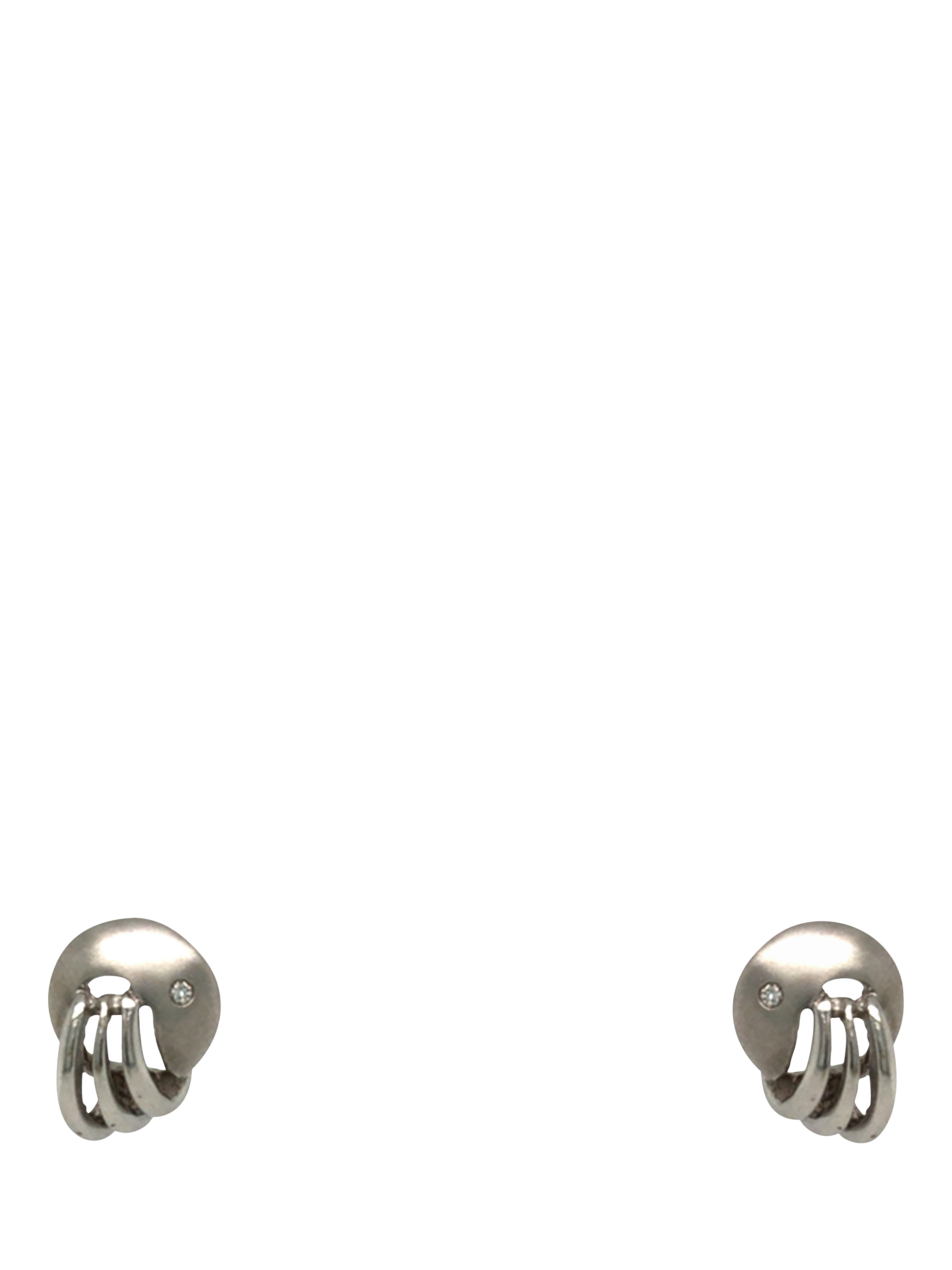 Vintage Fine Jewellery Pre-Loved White Gold and Diamond Stud Earrings