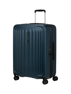 Samsonite Fyrm 4-Wheel Spinner 67cm Medium Suitcase, 83L, Steel Blue