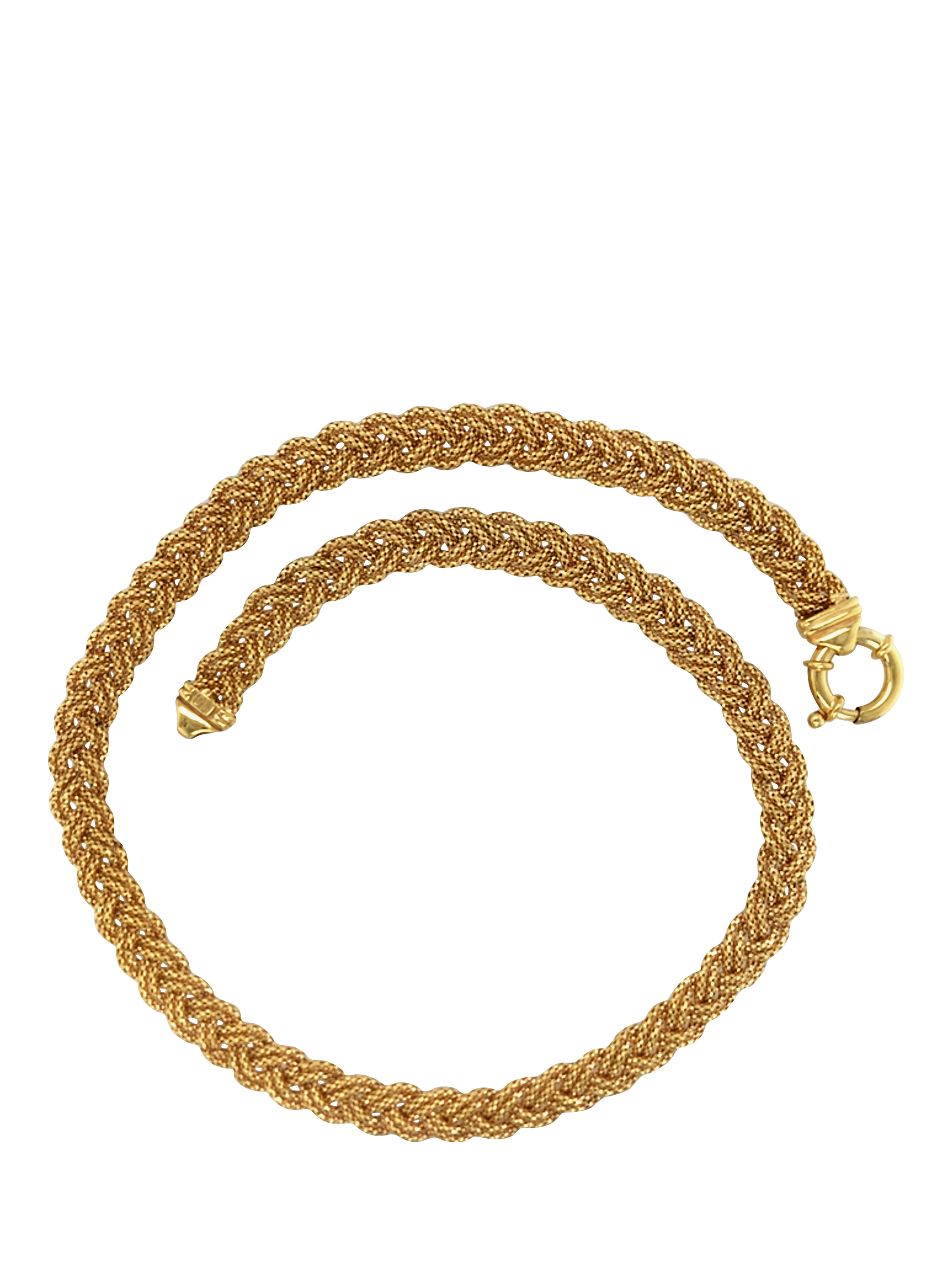 Product image 1 of 5, which shows Vintage Fine Jewellery Pre-Loved 9ct Yellow Gold Plaited Collar Necklace, Dated 1998