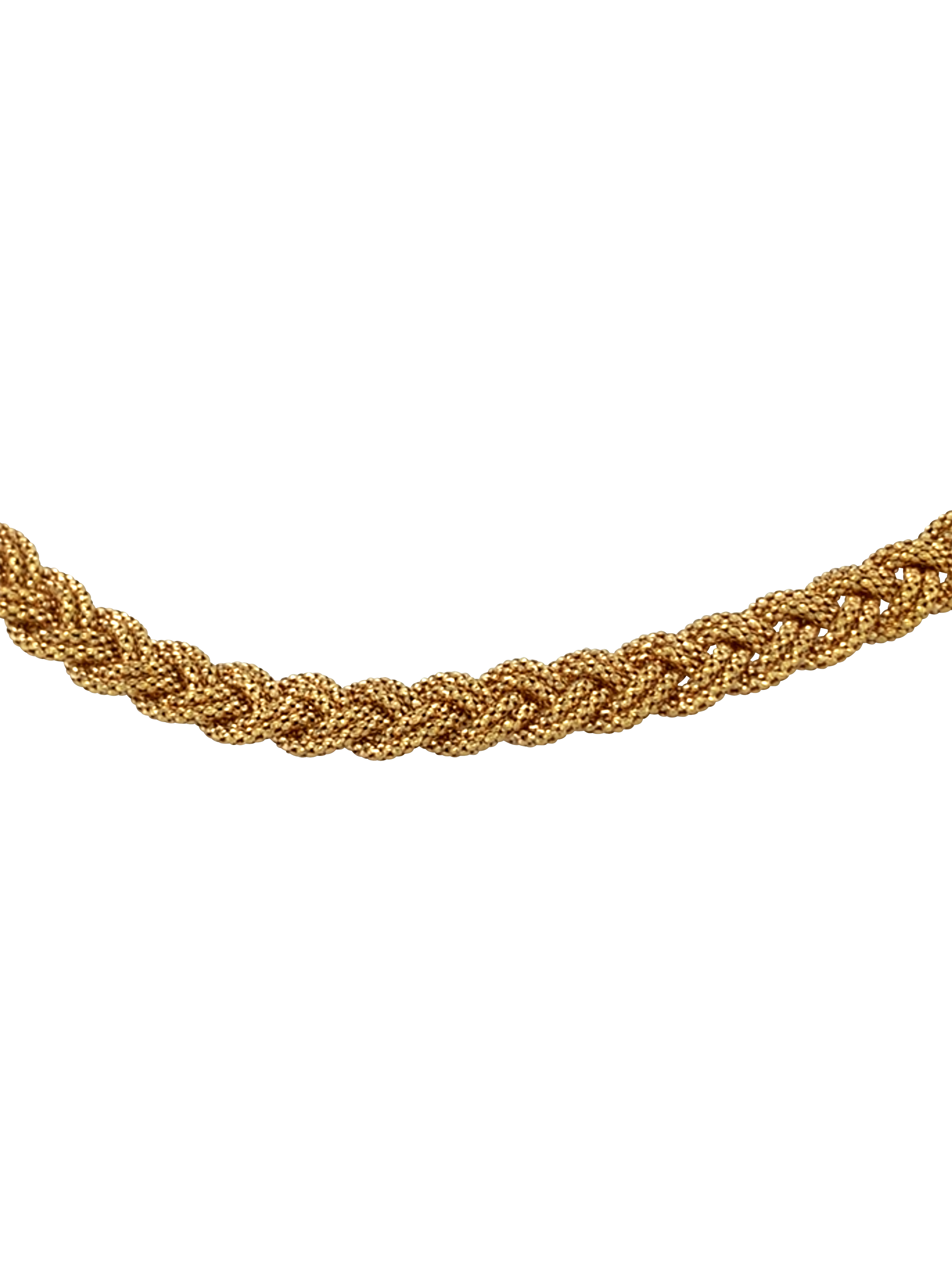 Product image 3 of 5, which shows Vintage Fine Jewellery Pre-Loved 9ct Yellow Gold Plaited Collar Necklace, Dated 1998