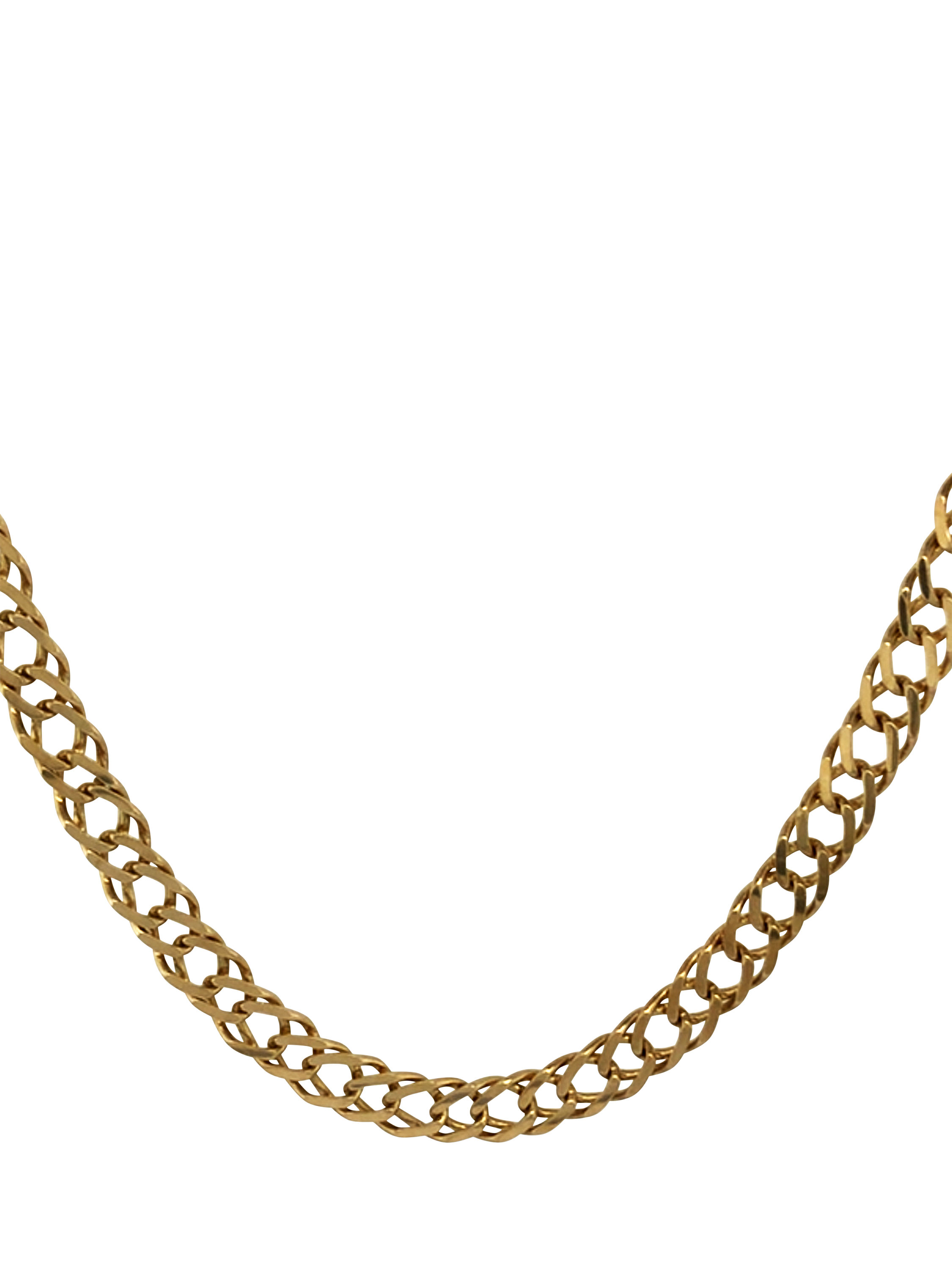 Vintage Fine Jewellery Pre-Loved 9ct Yellow Gold Double Open Curb Necklace, Dated 1984