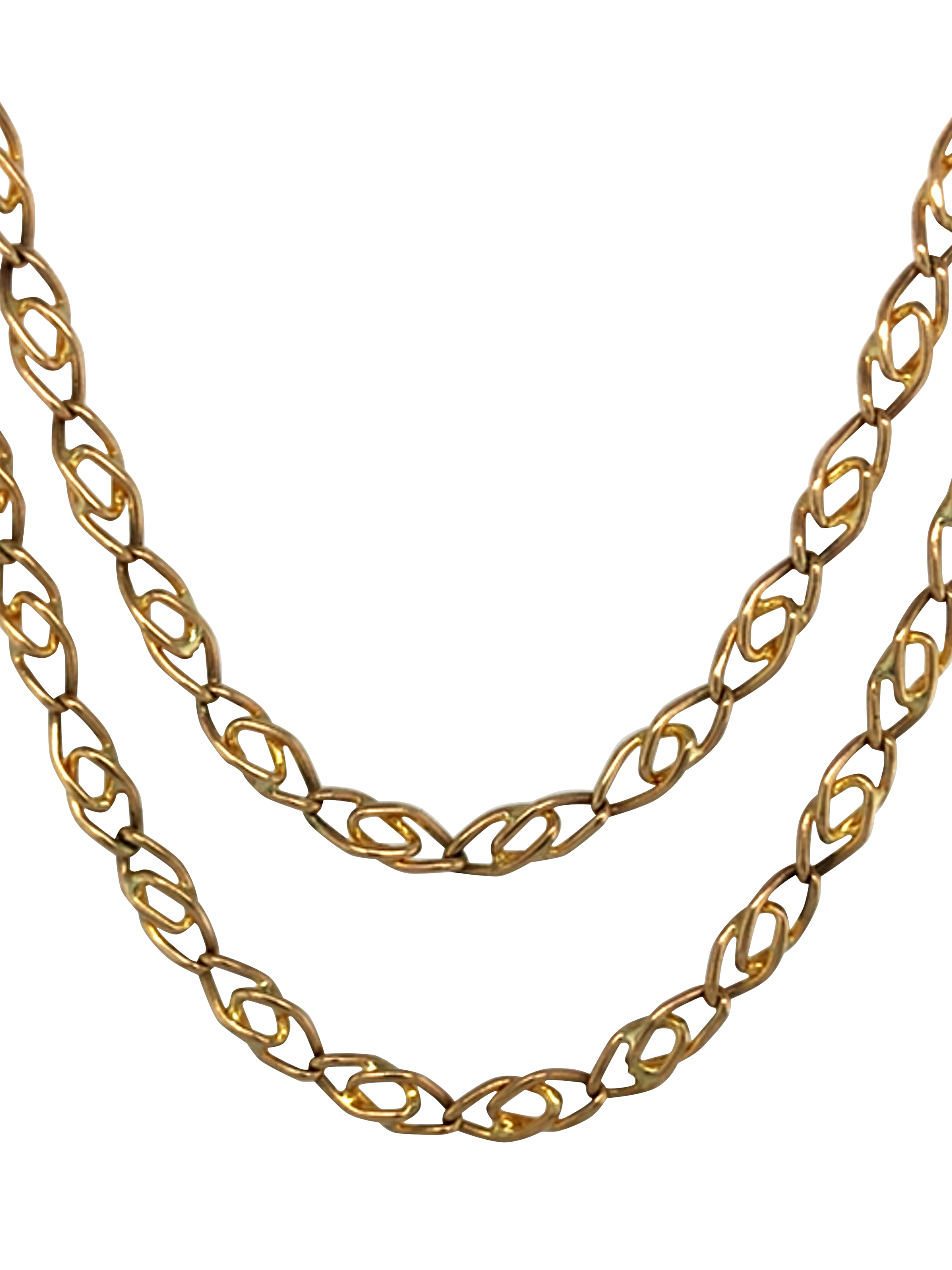Vintage Fine Jewellery Pre-Loved 9ct Yellow Gold Double Curb Link Necklace, Dated 1990