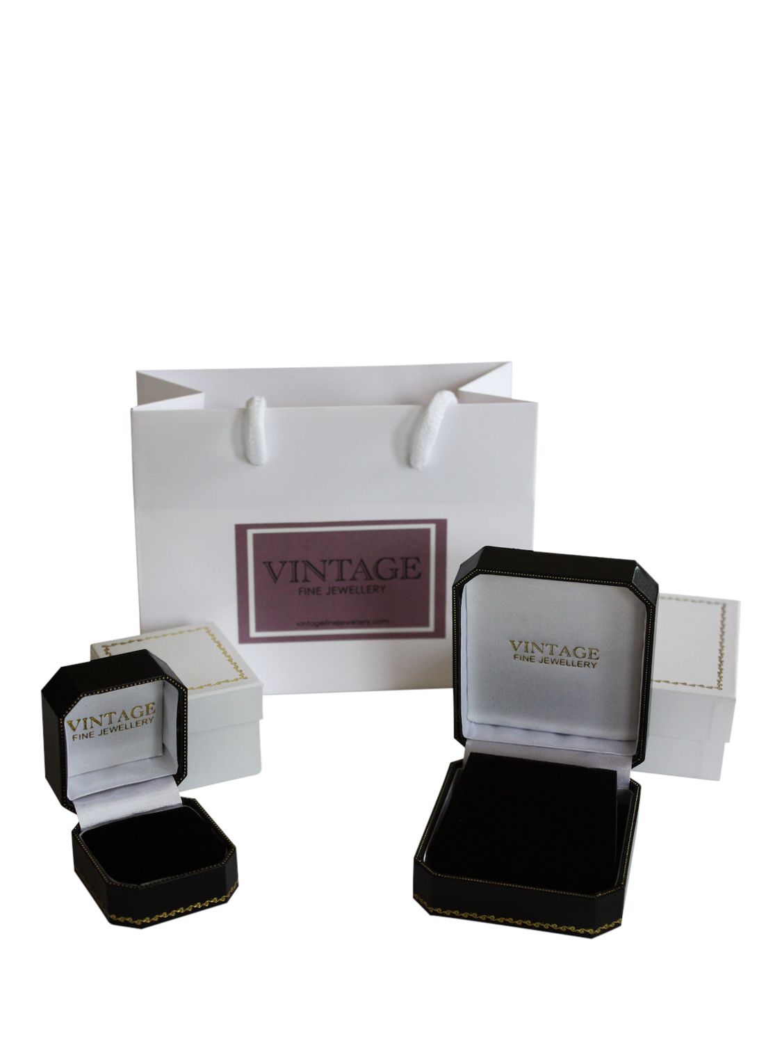 Product image 4 of 4, which shows Vintage Fine Jewellery Pre-Loved Platinum Emerald Cut Diamond Ring