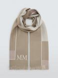MM Corona Logo Stripe Scarf, Brown Multi