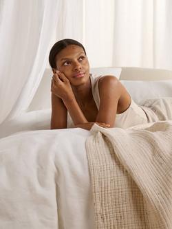 Bedfolk Dream Cotton Speckled Throw, Natural - view 2, Cream