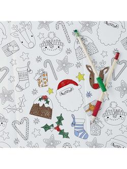 Hootyballoo Festive Colour-In Paper Tablecloth, White