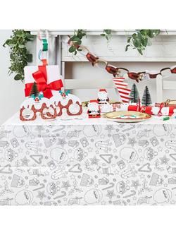 Hootyballoo Festive Colour-In Paper Tablecloth - view 2, White