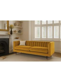 Swyft Model X02 Large 3 Seater Sofa - view 2, Velvet Mustard