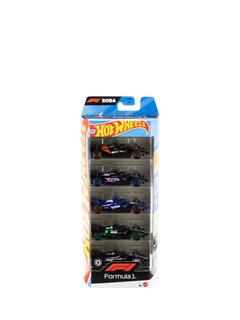 Hot Wheels Formula 1 Race Team Toy Cars, Pack of 5