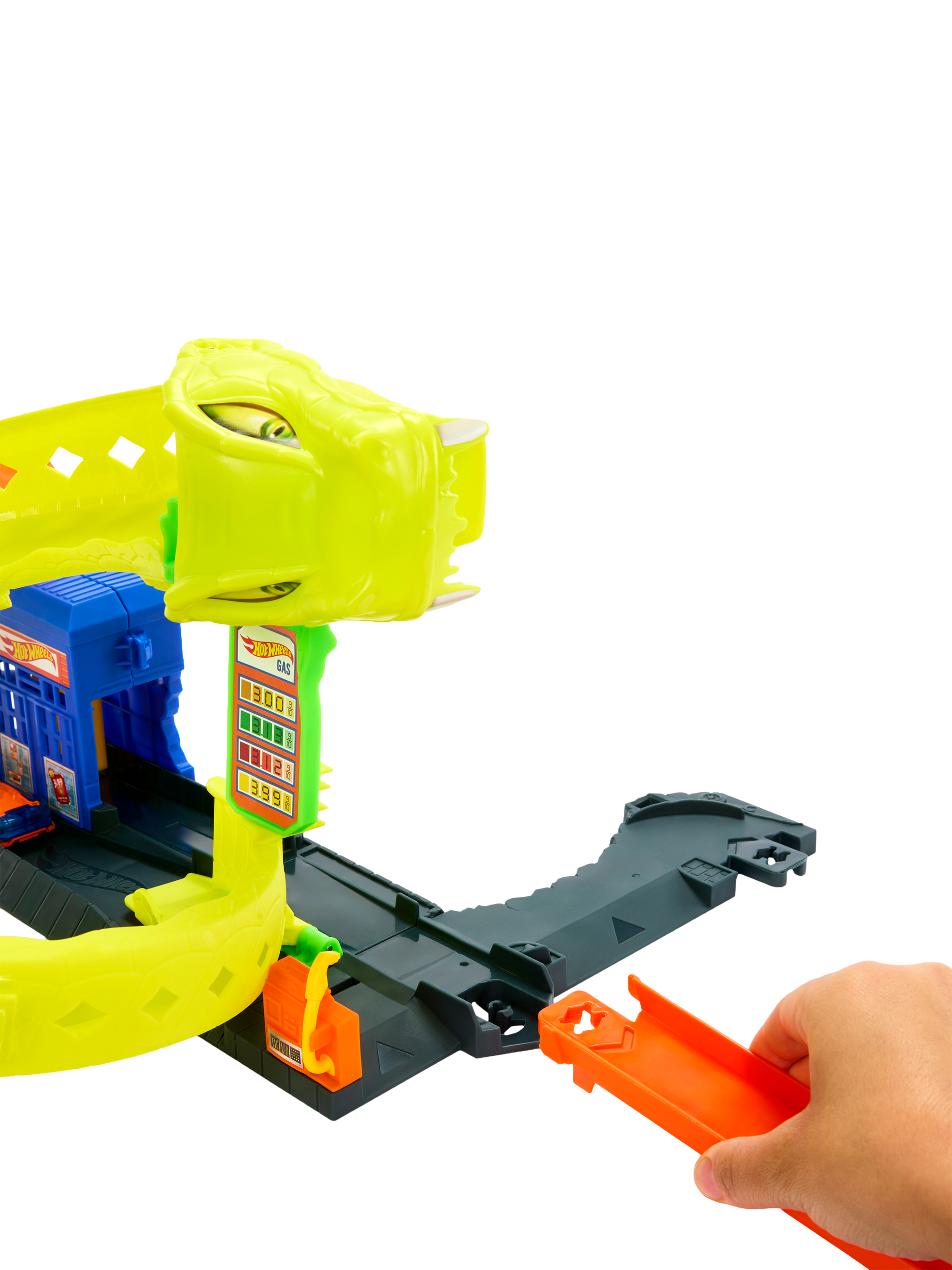 Hot Wheels City Snake Spiral Attack Petrol Station Playset