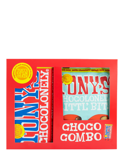 Tony's Chocolonely Littl' Bits Combo Classic Milk Chocolate & Biscuit  Mix Duo, 280g, 