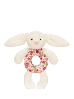 Jellycat Blossom Berry Bunny Ring Rattle - view 2, Cream