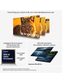 Samsung QE75QN900F (2025) Neo QLED Mini LED HDR 8K Ultra HD Smart AI TV, 75 inch with Dolby Atmos, Black - view 2, Black