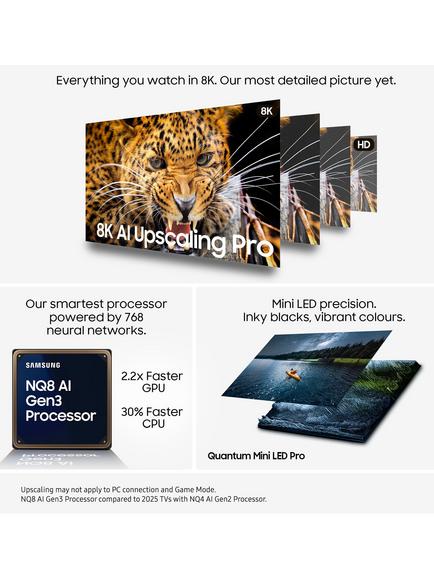 Samsung QE75QN990F (2025) Neo QLED Mini LED HDR 8K Ultra HD Smart AI TV, 75 inch with Dolby Atmos & Infinity Air Design with Wireless One Connect Box, Black - view 2, Black
