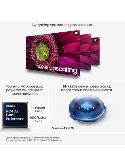Samsung QE50QN80F (2025) Neo QLED Mini LED HDR 4K Ultra HD Smart AI TV, 50 inch with Dolby Atmos, Black - view 2, Black