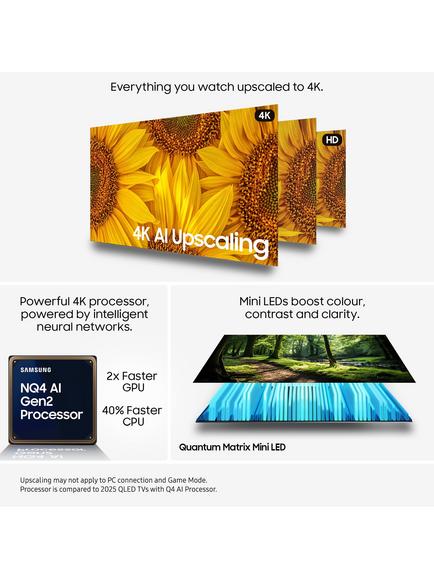Samsung QE65QN73F (2025) Neo QLED Mini LED HDR 4K Ultra HD Smart AI TV, 65 inch, Black - view 2, Black