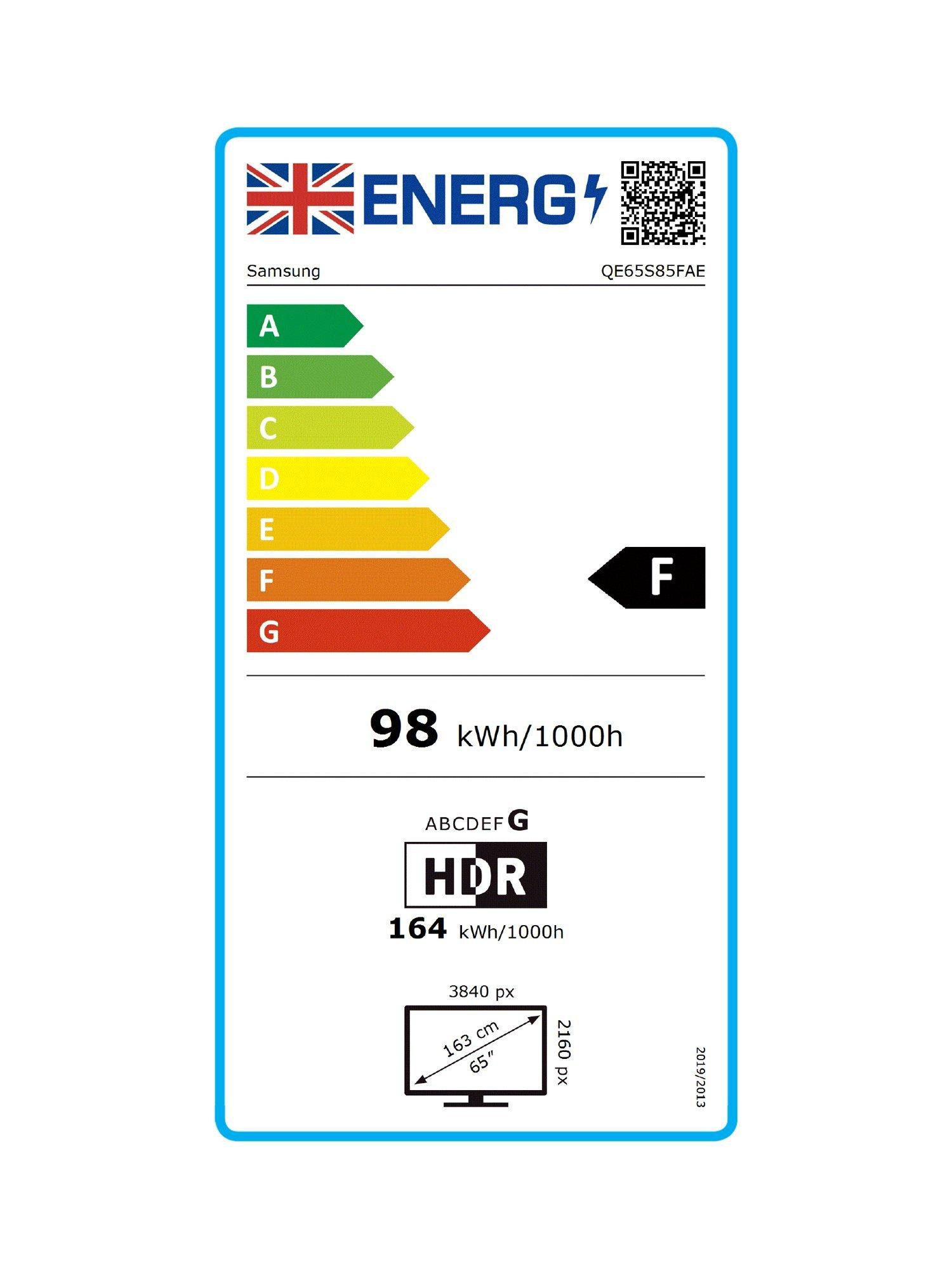 This item is rated F for energy efficiency on a scale from A (most efficient) to G (least efficient).