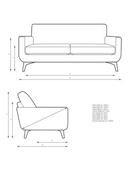 John Lewis Barbican Large 3 Seater Sofa, Light Leg - view 2, Aqua Clean Aston Natural
