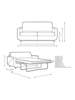 John Lewis Barbican Medium 2 Seater Sofa Bed, Light Leg - view 2, Aqua Clean Aston Natural