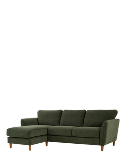 John Lewis Hamilton LHF 4 Seater Sofa, Dark Leg, Khaki Chenille, Khaki Chenille