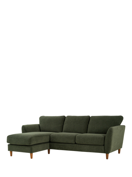 John Lewis Hamilton LHF 4 Seater Sofa, Dark Leg, Khaki Chenille, Khaki Chenille