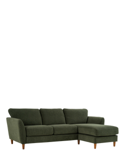 John Lewis Hamilton RHF 4 Seater Sofa, Dark Leg, Khaki Chenille, Khaki Chenille