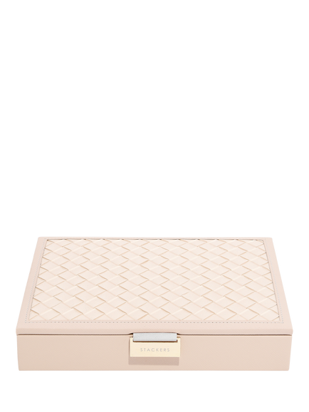 Stackers Classic Woven Lid Jewellery Box, Blush Pink, Blush Pink