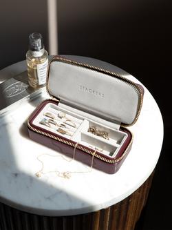 Stackers Medium Patent Travel Jewellery Box - view 2, Cherry