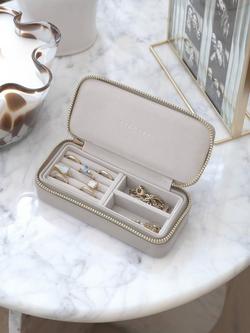 Stackers Medium Patent Travel Jewellery Box - view 2, Putty
