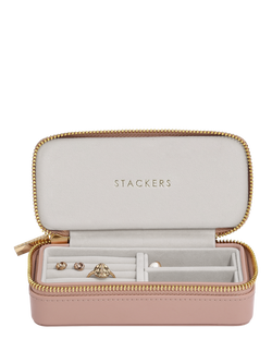 Stackers Medium Patent Travel Jewellery Box, Copper Rose
